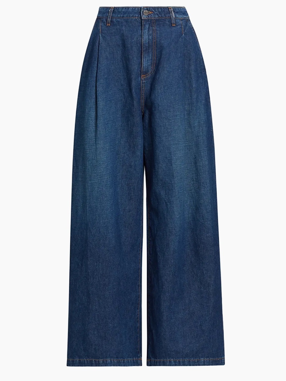 NWT TWP Greene St Cotton Linen Wide Leg Pants Trouser Jeans Dark Wash Blue 29